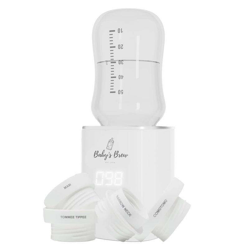 Baby's Brew The Baby’s Brew 3.0 Portable Bottle Warmer Adapter Set, Breastmilk, Formula & Water Warmer, Smart Sensor Technology, Leak-Proof, Travel-Friendly, BPA-Free, | Single Warmer with 4 Adapters - Image 1